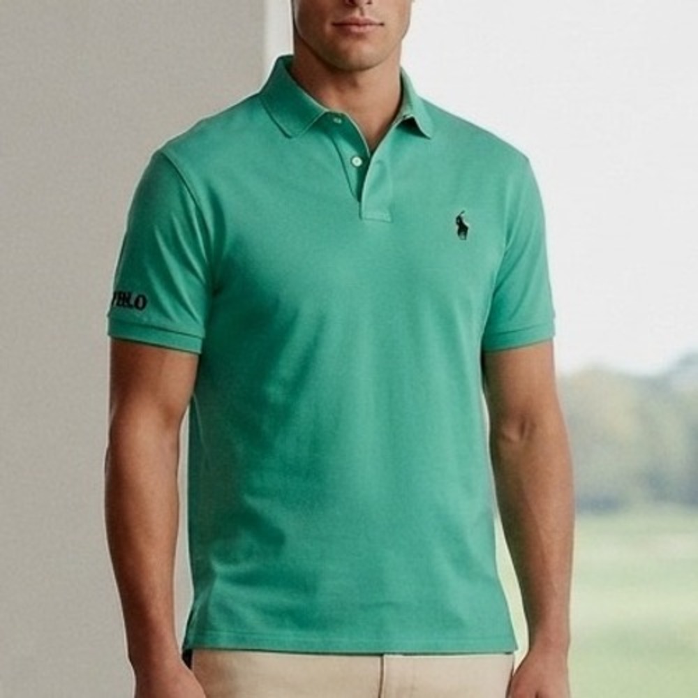 Polo Golf Ralph Lauren Mens XL Aqua Stretch Lisle Short Sleeve‎ Polo Shirt Pony